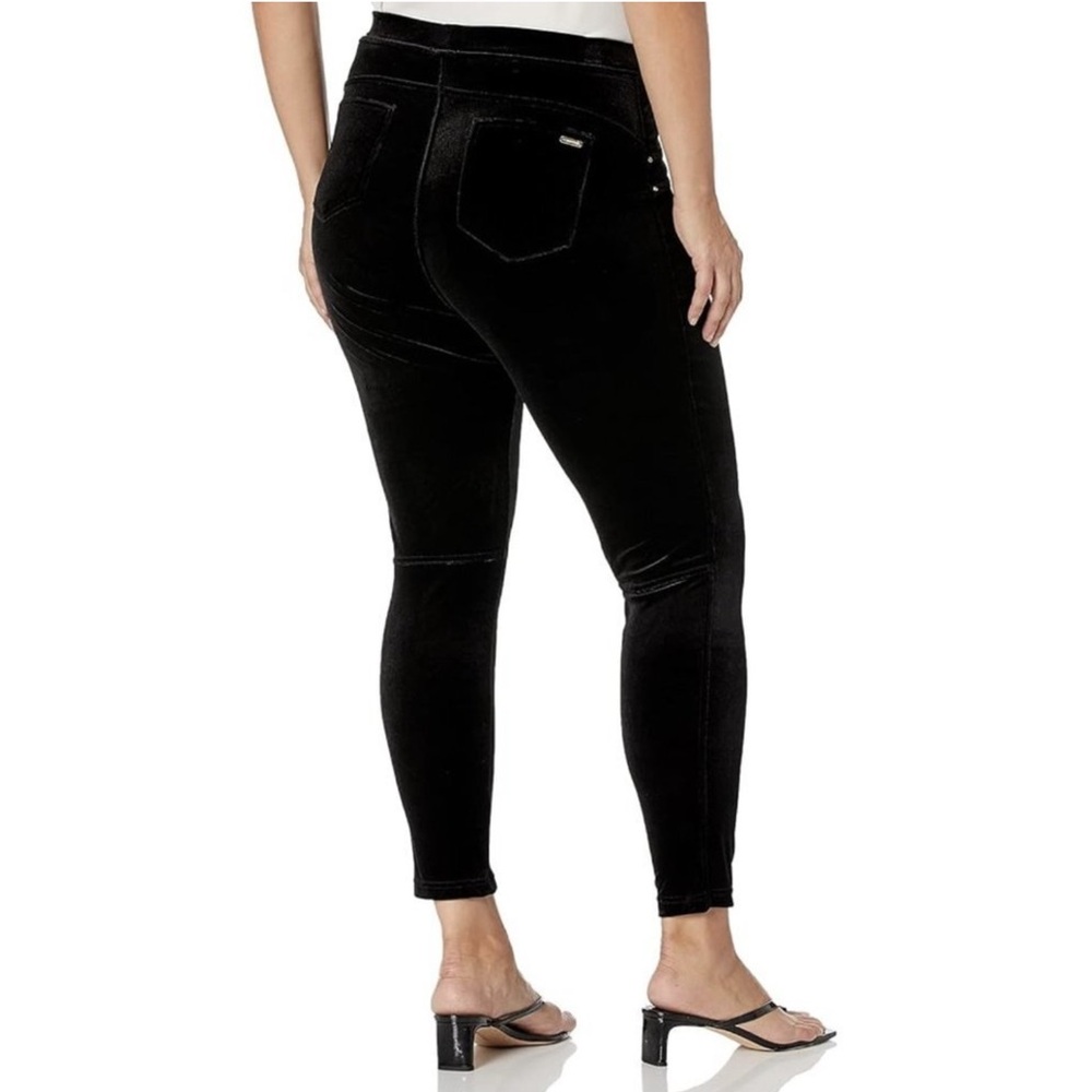 Calvin Klein NWT Plus Size Modern Legging Black Velvet Pull-On Pants - 2X